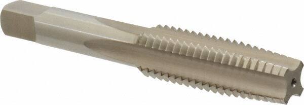 Hertel - 9/16-12 UNC 4 Flute Bright Finish High Speed Steel Straight Flute Standard Hand Tap - Taper, Right Hand Thread, 3-19/32" OAL, H3 Limit - Exact Industrial Supply