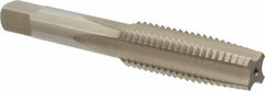 Hertel - 9/16-12 UNC 4 Flute Bright Finish High Speed Steel Straight Flute Standard Hand Tap - Taper, Right Hand Thread, 3-19/32" OAL, H3 Limit - Exact Industrial Supply