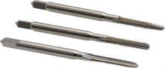 Hertel - #4-40 UNC, 3 Flute, Bottoming, Plug & Taper, Bright Finish, High Speed Steel Tap Set - 1-7/8" OAL, 2B/3B Class of Fit - Exact Industrial Supply