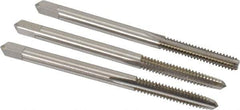 Hertel - #6-32 UNC, 3 Flute, Bottoming, Plug & Taper, Bright Finish, High Speed Steel Tap Set - 2" OAL, 2B/3B Class of Fit - Industrial Tool & Supply