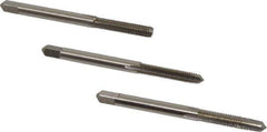 Hertel - #10-32 UNF, 4 Flute, Bottoming, Plug & Taper, Bright Finish, High Speed Steel Tap Set - 2-3/8" OAL, 2B/3B Class of Fit - Industrial Tool & Supply