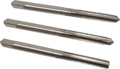 Hertel - M5x0.80 Metric Coarse, 4 Flute, Bottoming, Plug & Taper, Bright Finish, High Speed Steel Tap Set - 2-3/8" OAL, 6H Class of Fit - Industrial Tool & Supply