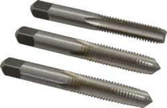 Hertel - M10x1.50 Metric Coarse, 4 Flute, Bottoming, Plug & Taper, Bright Finish, High Speed Steel Tap Set - 2-15/16" OAL, 6H Class of Fit - Industrial Tool & Supply