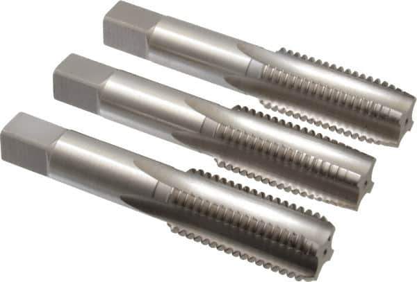 Hertel - M24x3.00 Metric Coarse, 4 Flute, Bottoming, Plug & Taper, Bright Finish, High Speed Steel Tap Set - 4-29/32" OAL, 6H Class of Fit - Industrial Tool & Supply