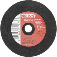 Value Collection - 3" 60 Grit Aluminum Oxide Cutoff Wheel - 0.04" Thick, 3/8" Arbor, Use with Die Grinders - Industrial Tool & Supply