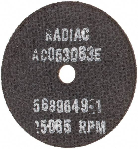 Radiac Abrasives - 3" 46 Grit Ceramic Cutoff Wheel - 1/16" Thick, 3/8" Arbor, Use with Angle Grinders - Industrial Tool & Supply