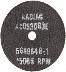 Radiac Abrasives - 3" 46 Grit Ceramic Cutoff Wheel - 1/16" Thick, 3/8" Arbor, Use with Angle Grinders - Industrial Tool & Supply