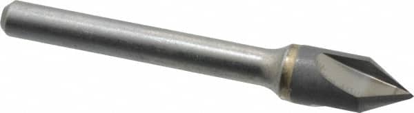 Hertel - 3/8" Head Diam, 1/4" Shank Diam, 3 Flute 60° Solid Carbide Countersink - Industrial Tool & Supply