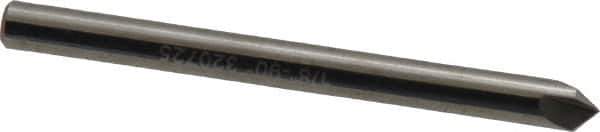 Hertel - 1/8" Head Diam, 1/8" Shank Diam, 3 Flute 90° Solid Carbide Countersink - Bright Finish, 1-1/2" OAL, Single End, Straight Shank, Right Hand Cut - Industrial Tool & Supply
