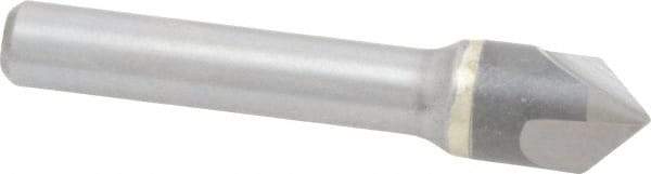Hertel - 1/2" Head Diam, 3/8" Shank Diam, 3 Flute 90° Solid Carbide Countersink - Bright Finish, 2-1/2" OAL, Single End, Straight Shank, Right Hand Cut - Industrial Tool & Supply