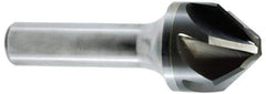 Hertel - 1/4" Head Diam, 1/4" Shank Diam, 6 Flute 60° Solid Carbide Countersink - Bright Finish, 2" OAL, Single End, Straight Shank, Right Hand Cut - Industrial Tool & Supply