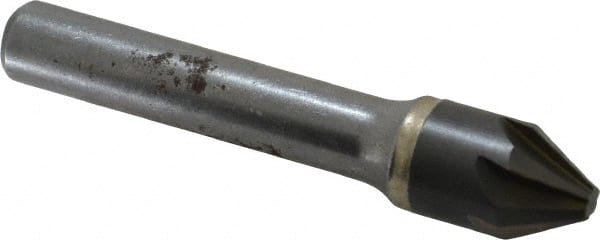 Hertel - 1/2" Head Diam, 3/8" Shank Diam, 6 Flute 60° Solid Carbide Countersink - Industrial Tool & Supply