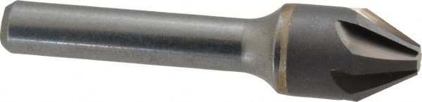 Hertel - 5/8" Head Diam, 3/8" Shank Diam, 6 Flute 60° Solid Carbide Countersink - Industrial Tool & Supply