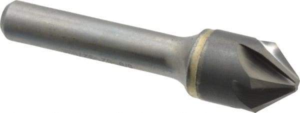 Hertel - 5/8" Head Diam, 3/8" Shank Diam, 6 Flute 82° Solid Carbide Countersink - Bright Finish, 2-5/8" OAL, Single End, Straight Shank, Right Hand Cut - Industrial Tool & Supply