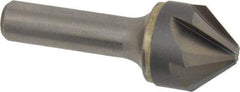 Hertel - 1" Head Diam, 1/2" Shank Diam, 6 Flute 82° Solid Carbide Countersink - Bright Finish, 3" OAL, Single End, Straight Shank, Right Hand Cut - Industrial Tool & Supply