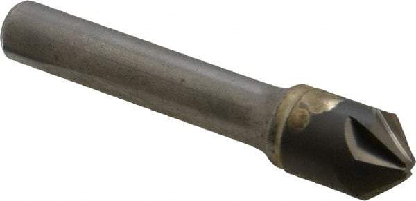 Hertel - 1/2" Head Diam, 3/8" Shank Diam, 6 Flute 90° Solid Carbide Countersink - Bright Finish, 2-1/2" OAL, Single End, Straight Shank, Right Hand Cut - Industrial Tool & Supply