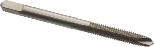 Hertel - #8-32 UNC, 2 Flute, Bright Finish, High Speed Steel Spiral Point Tap - Plug Chamfer, Right Hand Thread, 2" OAL - Exact Industrial Supply