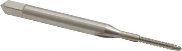 Hertel - M1.6x0.35 Metric Coarse, 2 Flute, High Speed Steel Spiral Point Tap - Plug Chamfer, Right Hand Thread, 1-5/8" OAL, 6H Class of Fit - Exact Industrial Supply