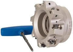 Iscar - 8 Inserts, 4" Cut Diam, 1-1/2" Arbor Diam, 0.642" Max Depth of Cut, Indexable Square-Shoulder Face Mill - 0/90° Lead Angle, 2" High, H490 AN.X 17 Insert Compatibility, Through Coolant, Series Helido - Industrial Tool & Supply