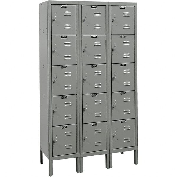 Hallowell - 15 Door, 5 Tier, Premium Box Lockers - Industrial Tool & Supply