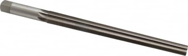 Interstate - #9 Pin, 0.6066" Diam, 0.4805" Small End, 9/16" Diam Straight Shank, 6-1/16" Flute, Taper Pin Reamer - Industrial Tool & Supply