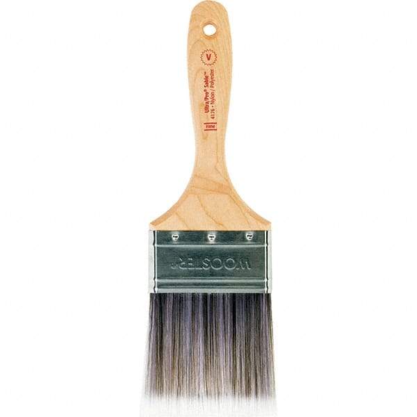 Wooster Brush - 3" Flat Nylon/Polyester Varnish Brush - 3-3/16" Bristle Length, 6-1/2" Maple Beavertail Handle - Industrial Tool & Supply