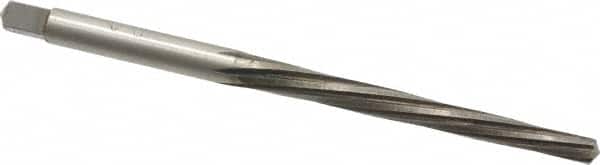 Interstate - #3/0 Pin, 0.1302" Diam, 0.1029" Small End, 9/64" Diam Straight Shank, 1-5/16" Flute, Taper Pin Reamer - Industrial Tool & Supply