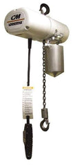 CM - 1/2 Ton Capacity, 16 FPM Lift Speed, 115 Volt, Electric Chain Hoist - 10' Max Lift, 16-1/4" Min Headroom, 1 Chain - Industrial Tool & Supply