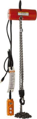 CM - 600 Lb Capacity, 8 FPM Lift Speed, Electric Chain Hoist - 10' Max Lift, 11-15/16" Min Headroom, 1 Chain - Industrial Tool & Supply