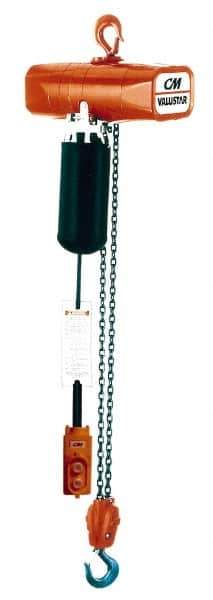 CM - 1 Ton Capacity, 16 FPM Lift Speed, Electric Chain Hoist - 15' Max Lift, 15-9/16" Min Headroom, 2 Chains - Industrial Tool & Supply