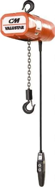 CM - 1/2 Ton Capacity, 16 FPM Lift Speed, Electric Chain Hoist - 15' Max Lift, 14-1/4" Min Headroom, 1 Chain - Industrial Tool & Supply
