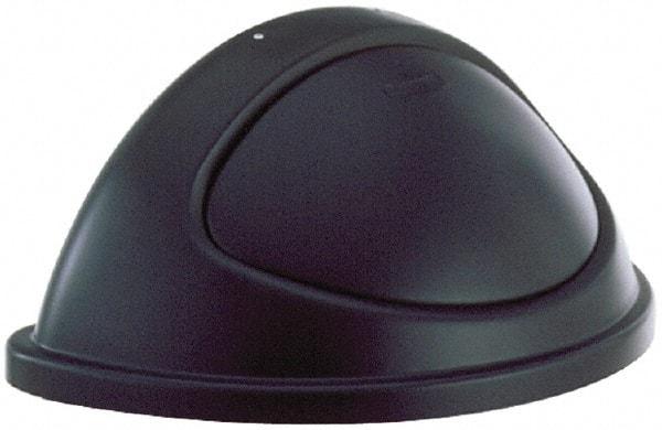 Rubbermaid - Half-Round Lid for Use with 21 Gal Trash Cans - Black, Polyethylene, For Untouchable Trash Cans - Industrial Tool & Supply