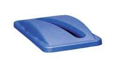 Rubbermaid - Rectangle Lid for Use with 15-7/8 Gal Rectangular Recycle Containers - Blue, Plastic, For 3540, 3541 & 3554 - Industrial Tool & Supply