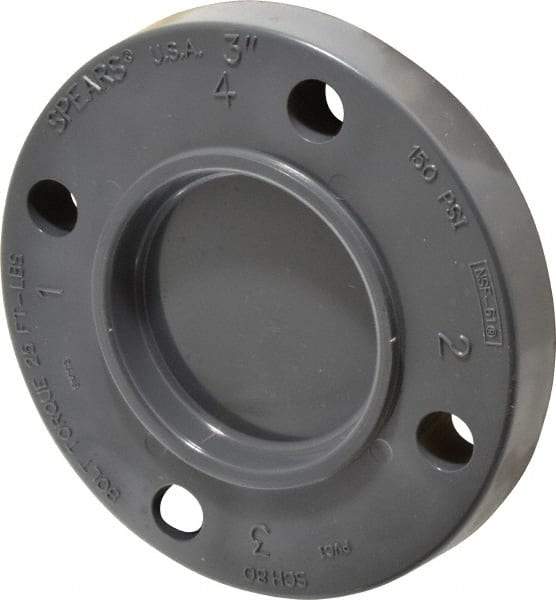 Value Collection - 3" Pipe, 7-5/8" OD, PVC Blind Pipe Flange - Schedule 80, Gray - Industrial Tool & Supply