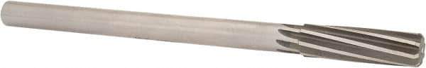 Made in USA - 21/32" Cobalt 8 Flute Chucking Reamer - Spiral Flute, 0.5615" Straight Shank, 2-1/4" Flute Length, 9" OAL - Industrial Tool & Supply