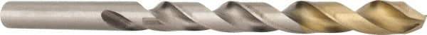 DORMER - 19/64" 118° High Speed Steel Jobber Drill - TiN Finish, Right Hand Cut, Spiral Flute, Straight Shank, 4-3/8" OAL, Split Point - Industrial Tool & Supply