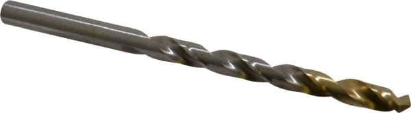 DORMER - #1 118° High Speed Steel Jobber Drill - TiN Finish, Right Hand Cut, Spiral Flute, Straight Shank, 3-7/8" OAL, Split Point - Industrial Tool & Supply