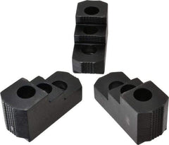 H & R Manufacturing - 12" Max Chuck Diam Compatibility, Case Hardened Steel 1.5mm x 60° Serrated Hard Lathe Top Jaws - 2 Steps, 0.827" Groove Width, 2" Wide x 4-7/8" Long x 2-15/32" High - Industrial Tool & Supply
