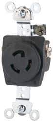 Cooper Wiring Devices - 277 VAC, 15 Amp, L7-15R NEMA, Self Grounding Receptacle - 2 Poles, 3 Wire, Female End, Black - Industrial Tool & Supply