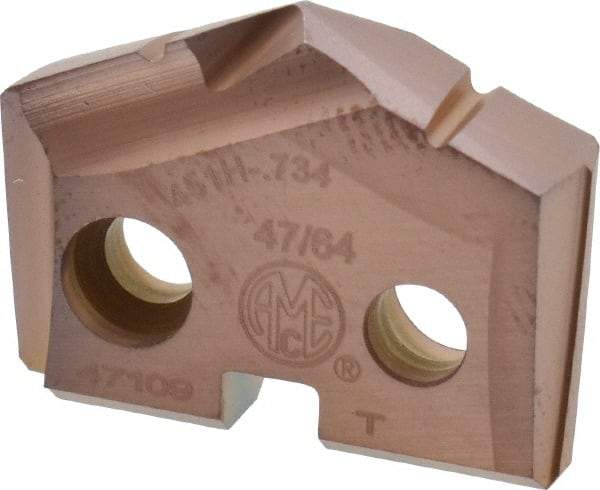 Allied Machine and Engineering - 47/64" Diam x 5/32" Thick, Seat Code 1, 132° Included Angle Spade Drill Insert - AM200 Coated, Cobalt, Grade Super Cobalt, Series GEN2 T-A - Industrial Tool & Supply