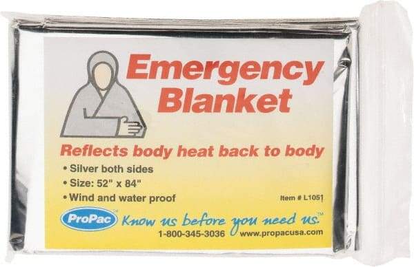 PRO-SAFE - Mylar Rescue and Emergency Blanket - 7 Ft. Long x 52 Inch Wide, Comes in Packet - Industrial Tool & Supply