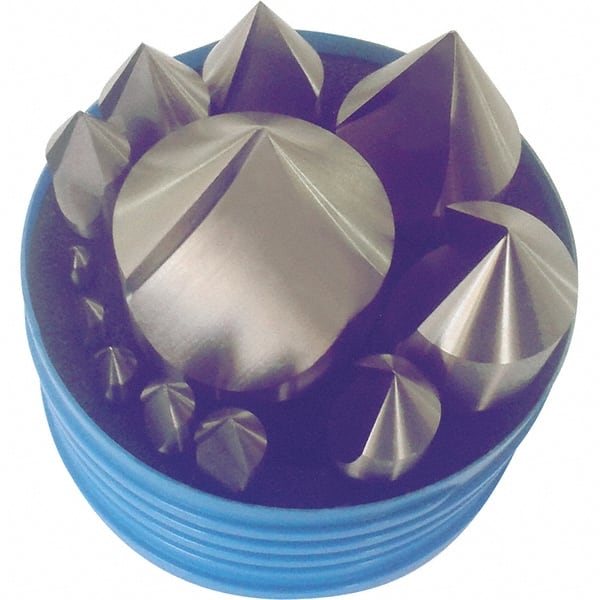 Interstate - 12 Piece, 3/16 to 2" Head Diam, 60° Included Angle, Single End Countersink Set - Industrial Tool & Supply