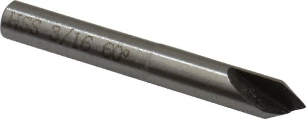 Interstate - 3/16" Head Diam, 3/16" Shank Diam, 1 Flute 60° High Speed Steel Countersink - Industrial Tool & Supply