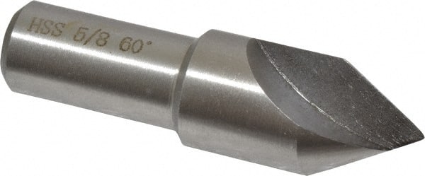 Interstate - 5/8" Head Diam, 1/2" Shank Diam, 1 Flute 60° High Speed Steel Countersink - Industrial Tool & Supply