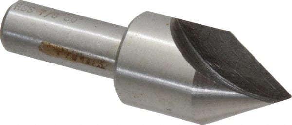 Interstate - 7/8" Head Diam, 1/2" Shank Diam, 1 Flute 60° High Speed Steel Countersink - Industrial Tool & Supply