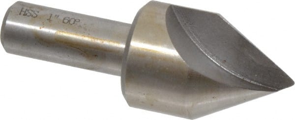 Interstate - 1" Head Diam, 1/2" Shank Diam, 1 Flute 60° High Speed Steel Countersink - Industrial Tool & Supply