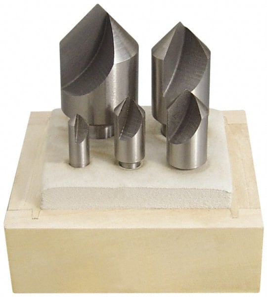Keo - 5 Piece, 1/4 to 1" Head Diam, 60° Included Angle, Single End Countersink Set - Industrial Tool & Supply
