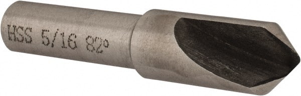 Interstate - 5/16" Head Diam, 1/4" Shank Diam, 1 Flute 82° High Speed Steel Countersink - Industrial Tool & Supply
