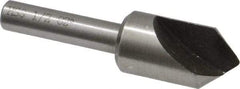 Interstate - 1/2" Head Diam, 1/4" Shank Diam, 1 Flute 82° High Speed Steel Countersink - Bright Finish, 2" OAL, Single End, Straight Shank, Right Hand Cut - Industrial Tool & Supply
