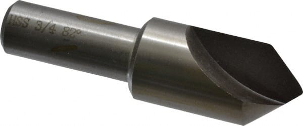 Interstate - 3/4" Head Diam, 1/2" Shank Diam, 1 Flute 82° High Speed Steel Countersink - Industrial Tool & Supply